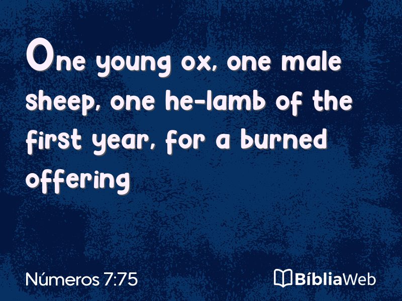 Números 7:75 em imagem para compartilhar