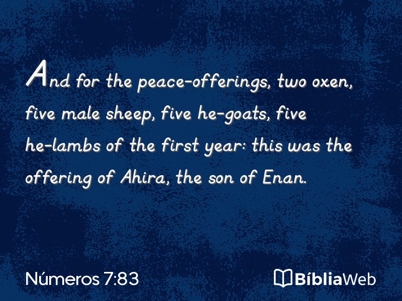 Números 7:83 em imagem para compartilhar