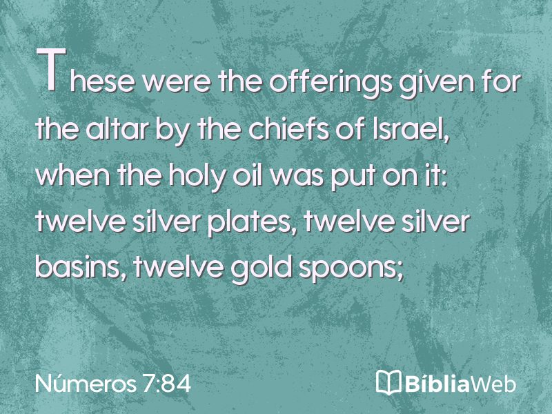 Números 7:84 em imagem para compartilhar