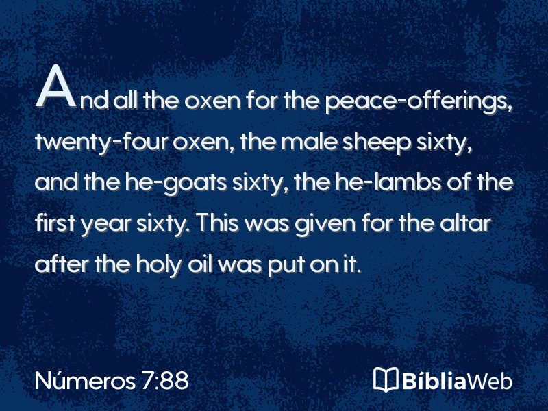 Números 7:88 em imagem para compartilhar