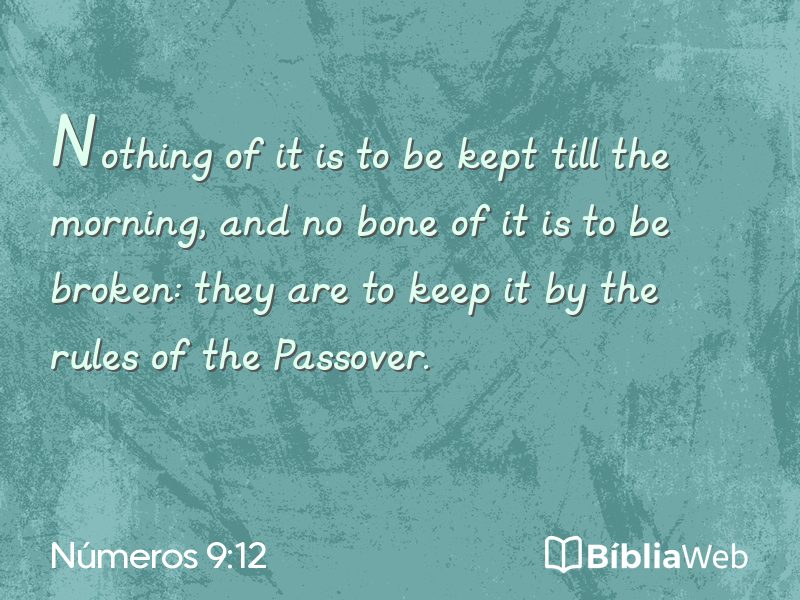 Números 9:12 em imagem para compartilhar