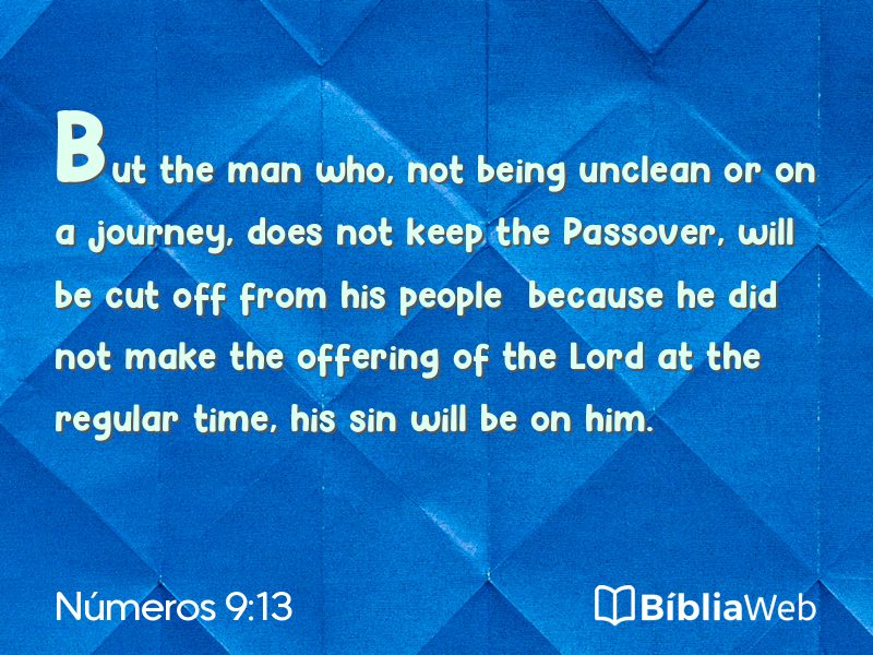 Números 9:13 em imagem para compartilhar