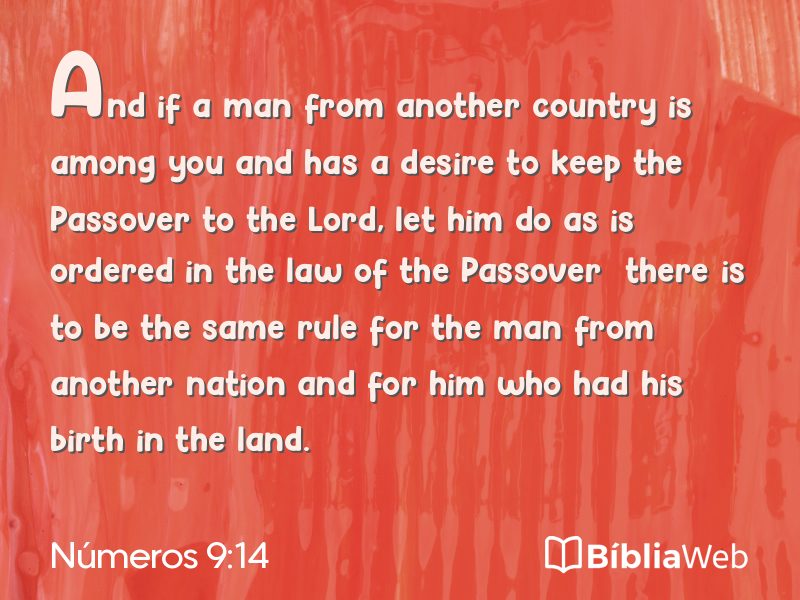 Números 9:14 em imagem para compartilhar