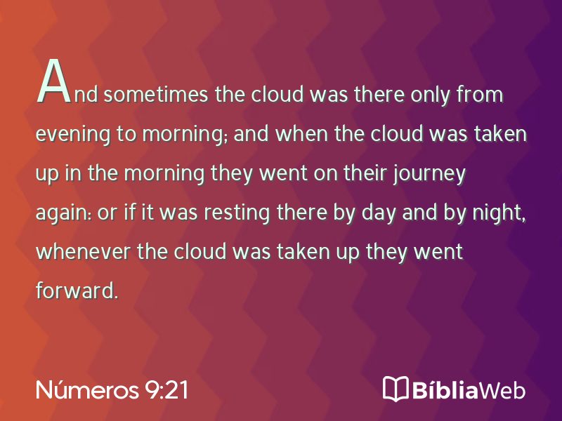 Números 9:21 em imagem para compartilhar