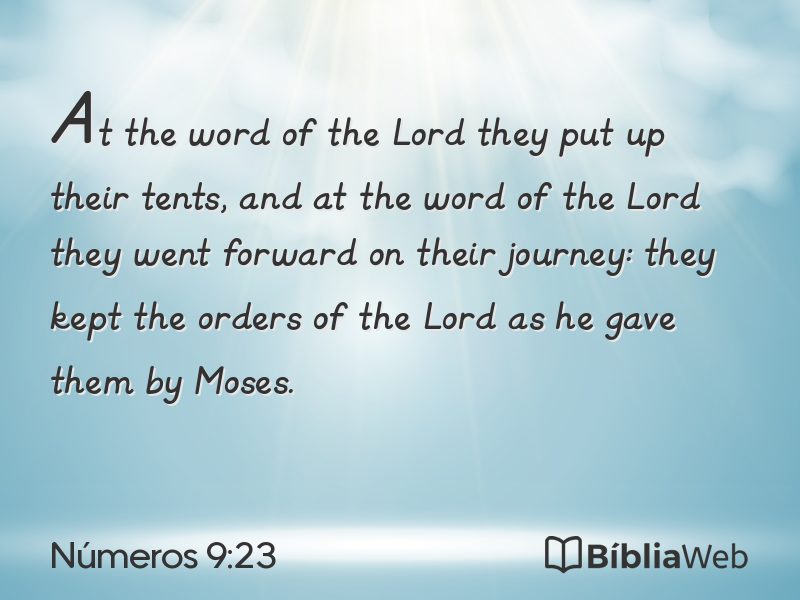 Números 9:23 em imagem para compartilhar