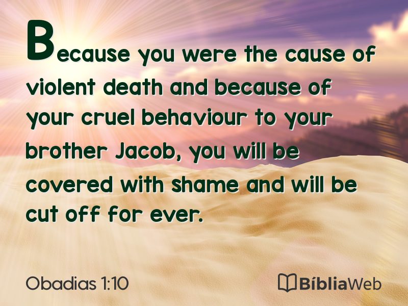 Obadias 1:10 em imagem para compartilhar