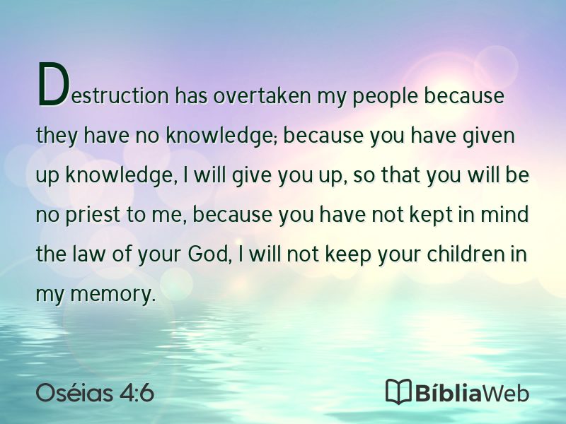 Oséias 4:6 em imagem para compartilhar