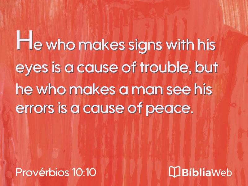Provérbios 10:10 em imagem para compartilhar