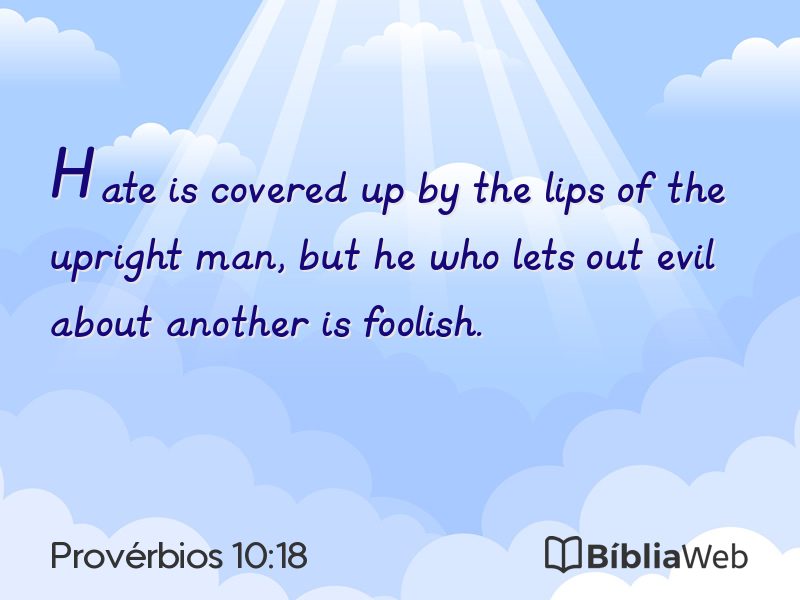 Provérbios 10:18 em imagem para compartilhar