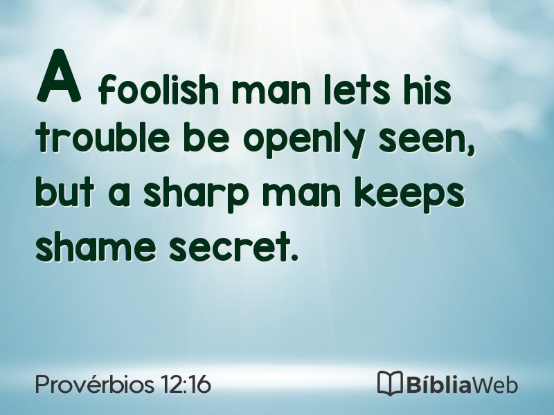Provérbios 12:16 em imagem para compartilhar