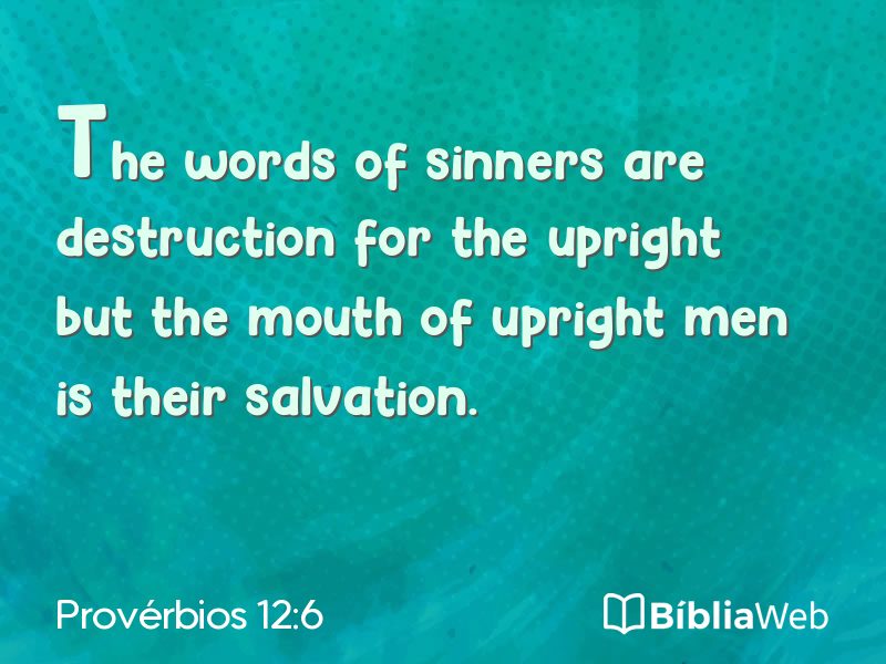 Provérbios 12:6 em imagem para compartilhar