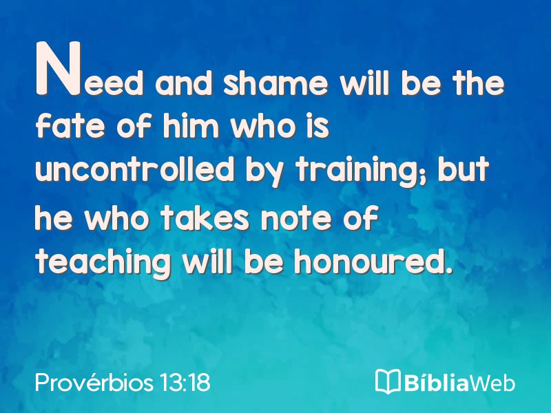 Provérbios 13:18 em imagem para compartilhar