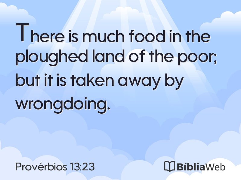 Provérbios 13:23 em imagem para compartilhar