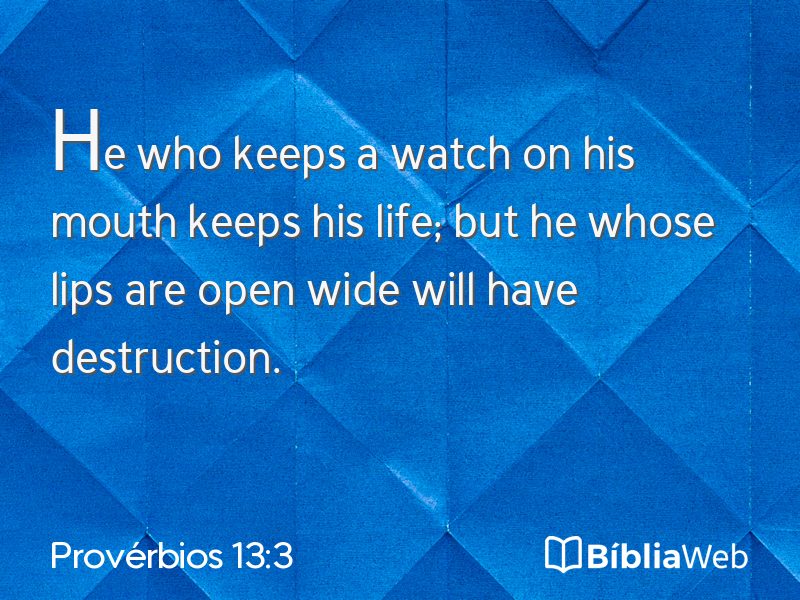 Provérbios 13:3 em imagem para compartilhar