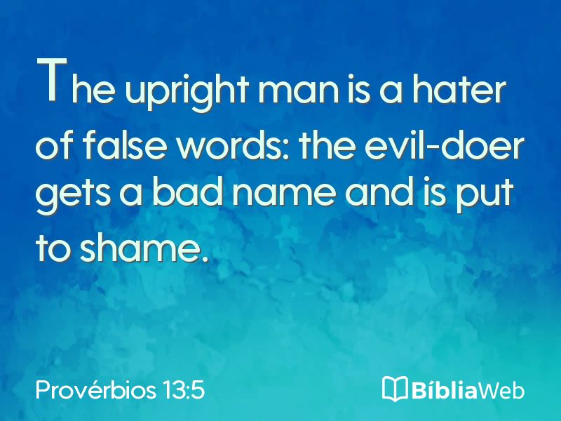 Provérbios 13:5 em imagem para compartilhar