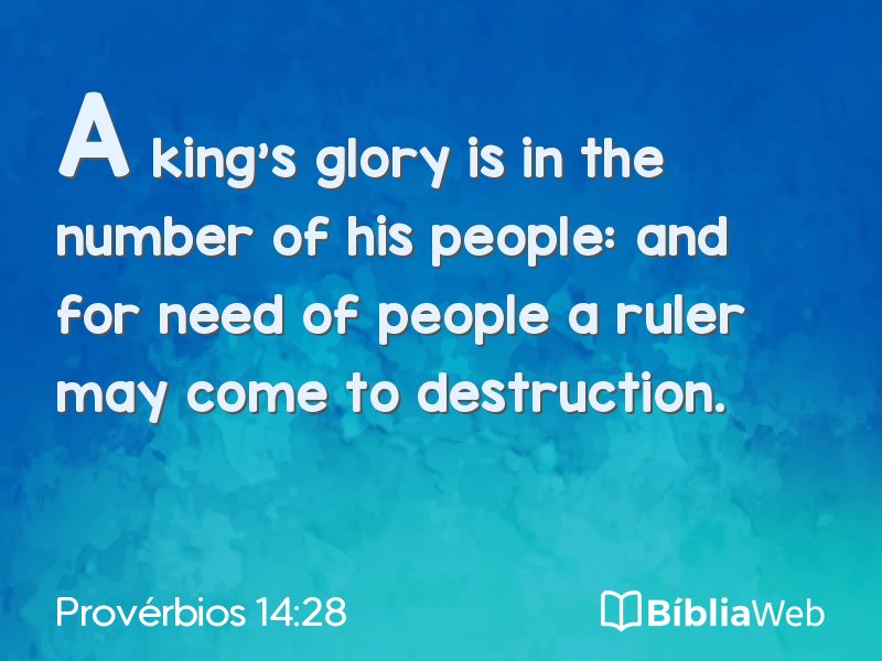 Provérbios 14:28 em imagem para compartilhar