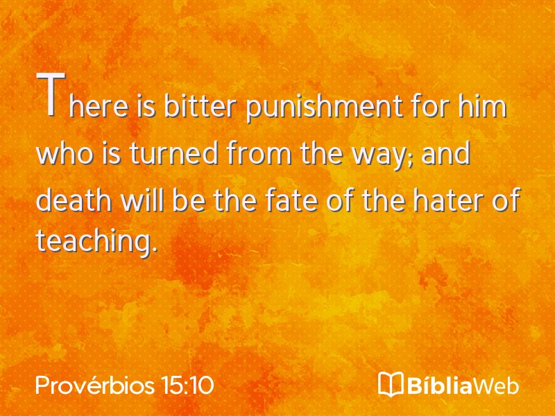 Provérbios 15:10 em imagem para compartilhar
