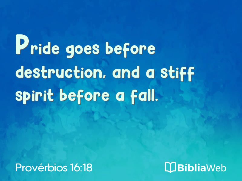 Provérbios 16:18 em imagem para compartilhar