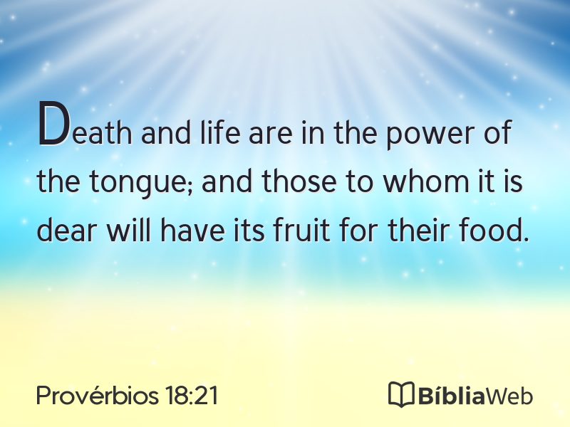 Provérbios 18:21 em imagem para compartilhar