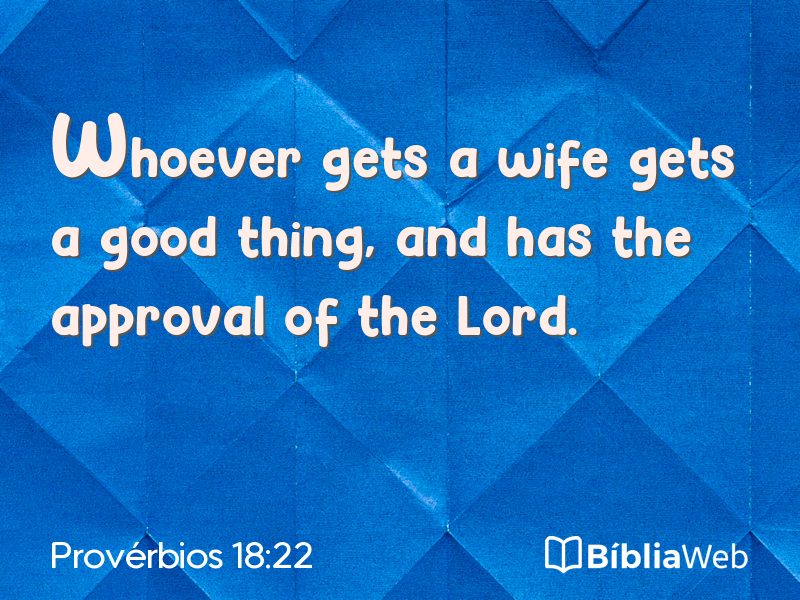 Provérbios 18:22 em imagem para compartilhar