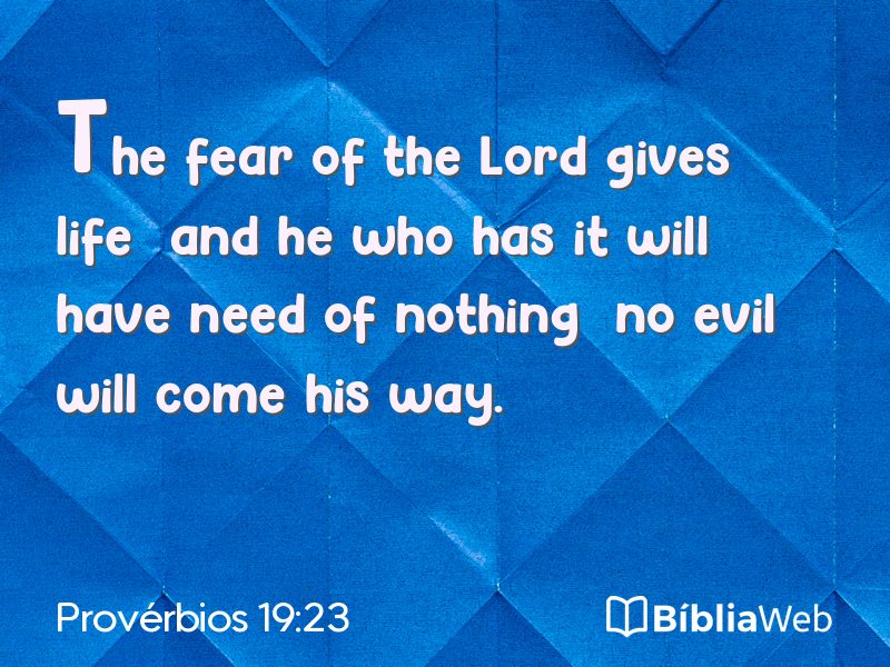 Provérbios 19:23 em imagem para compartilhar