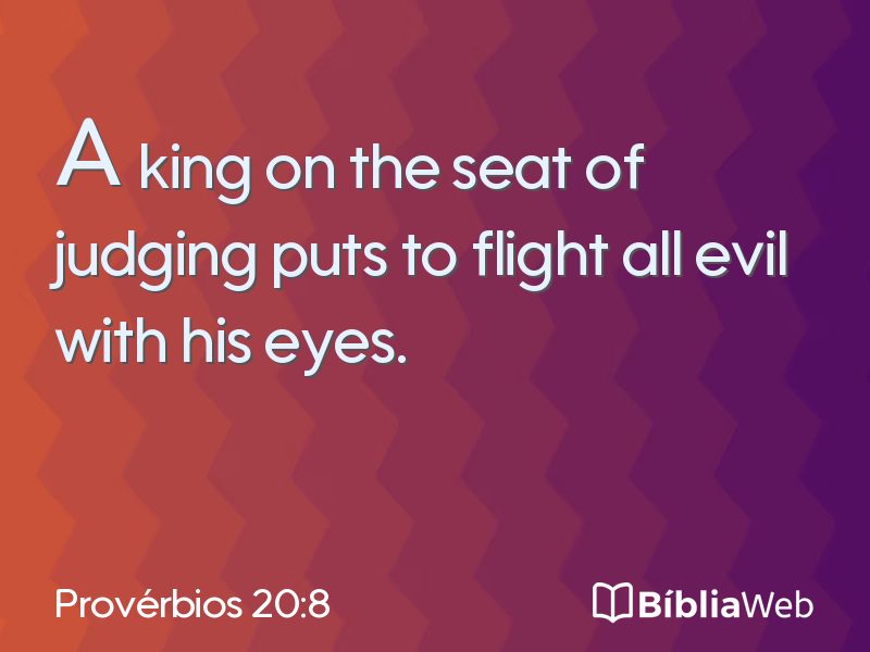 Provérbios 20:8 em imagem para compartilhar