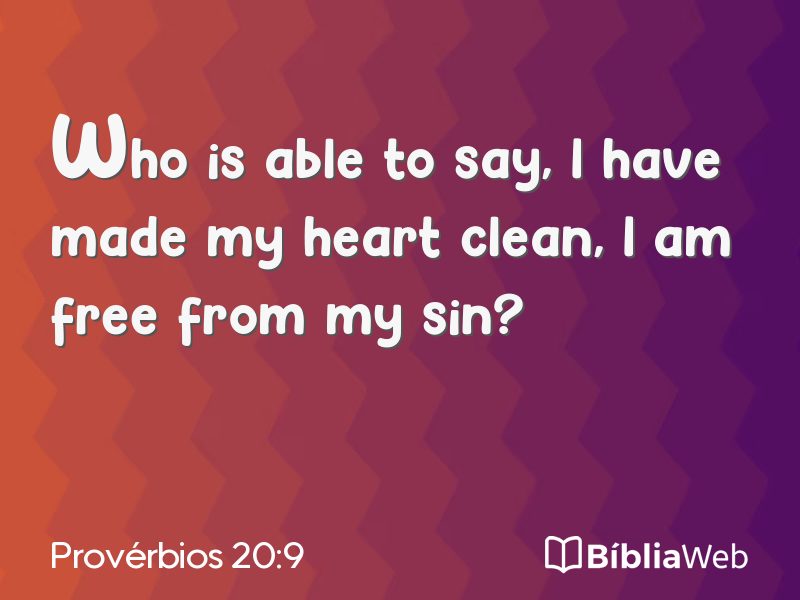 Provérbios 20:9 em imagem para compartilhar