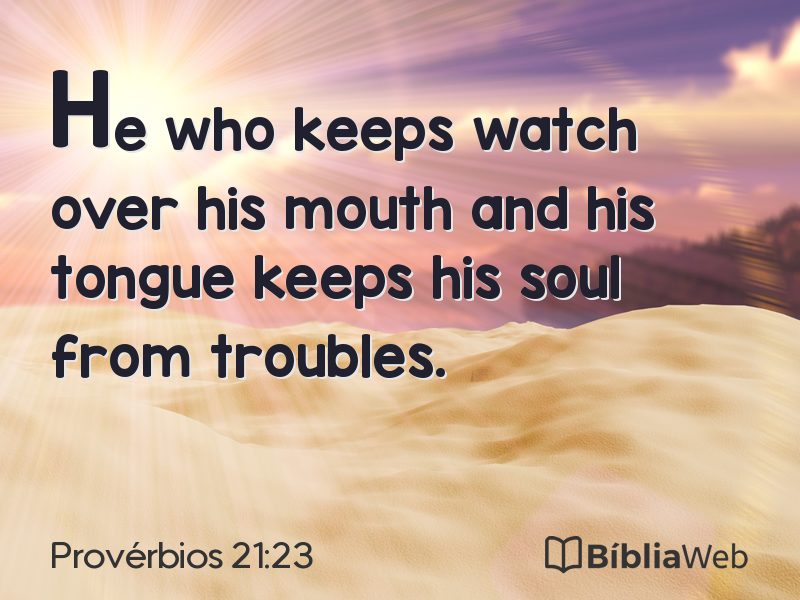 Provérbios 21:23 em imagem para compartilhar