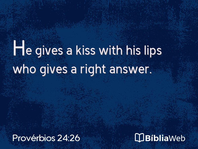 Provérbios 24:26 em imagem para compartilhar