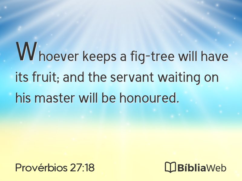 Provérbios 27:18 em imagem para compartilhar
