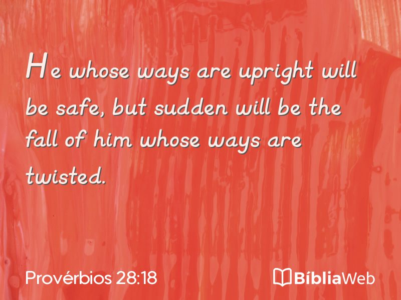Provérbios 28:18 em imagem para compartilhar