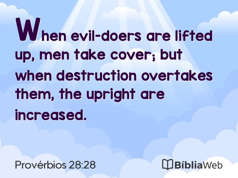 Provérbios 28:28 em imagem para compartilhar
