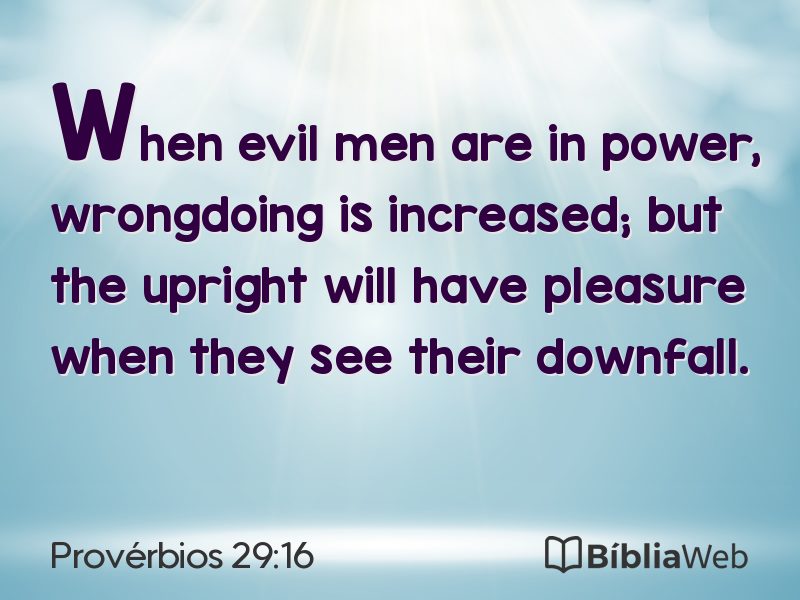 Provérbios 29:16 em imagem para compartilhar