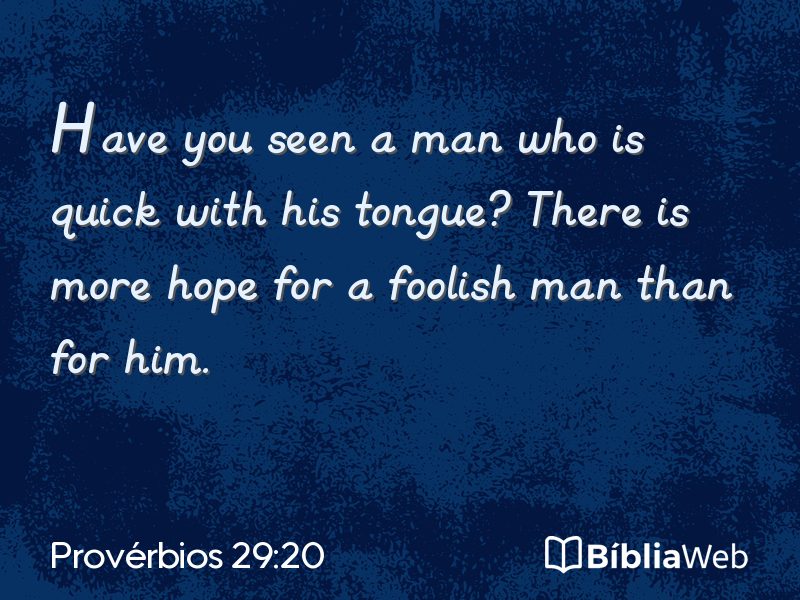 Provérbios 29:20 em imagem para compartilhar