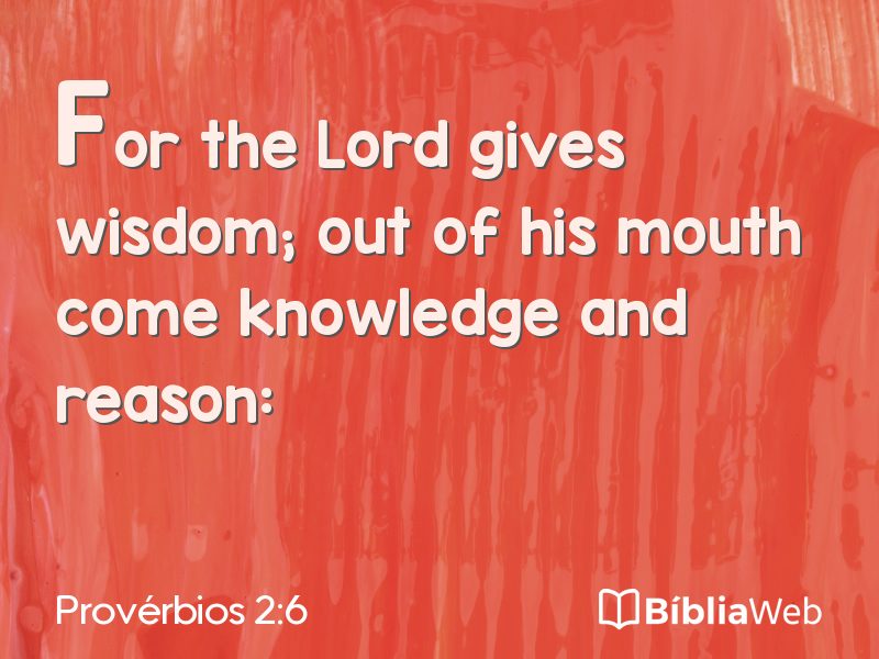 Provérbios 2:6 em imagem para compartilhar