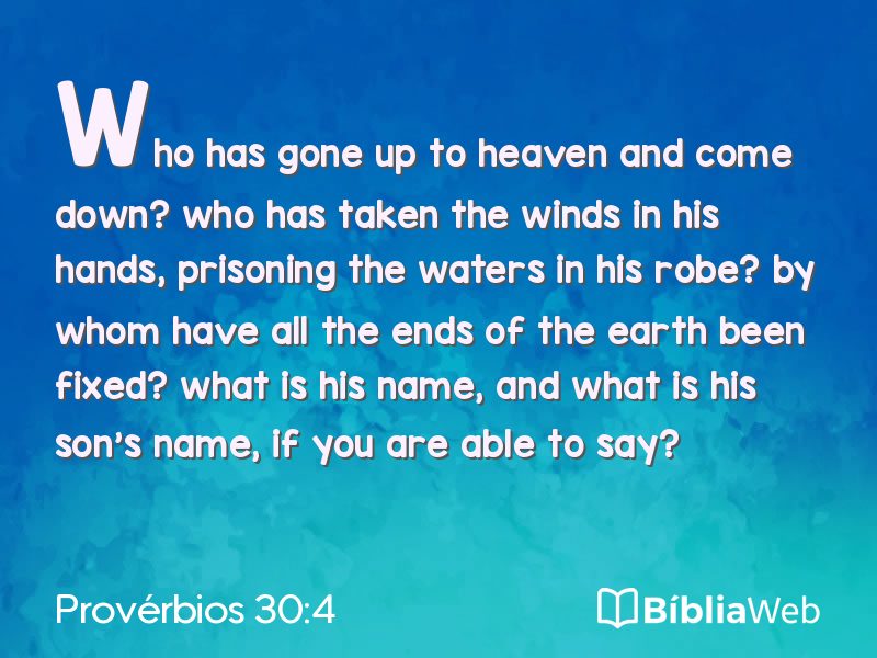 Provérbios 30:4 em imagem para compartilhar