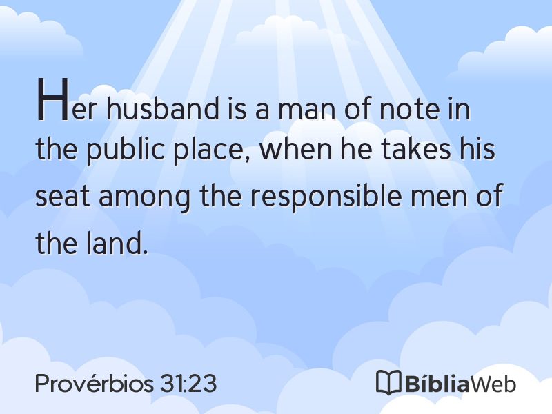 Provérbios 31:23 em imagem para compartilhar