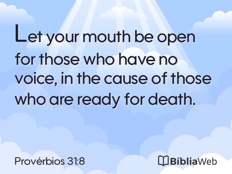 Provérbios 31:8 em imagem para compartilhar