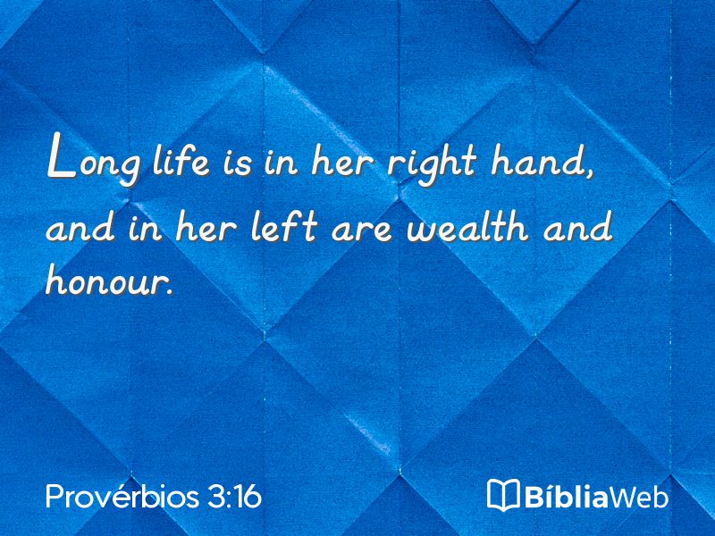 Provérbios 3:16 em imagem para compartilhar