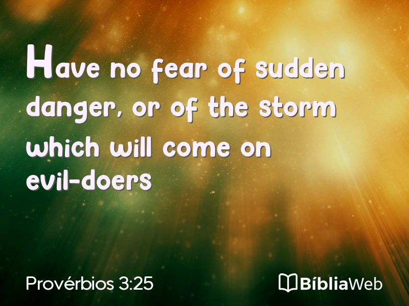 Provérbios 3:25 em imagem para compartilhar