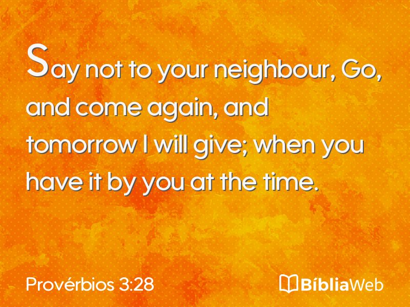 Provérbios 3:28 em imagem para compartilhar