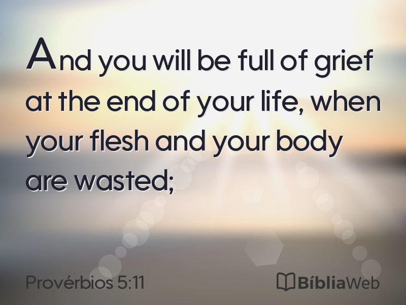 Provérbios 5:11 em imagem para compartilhar