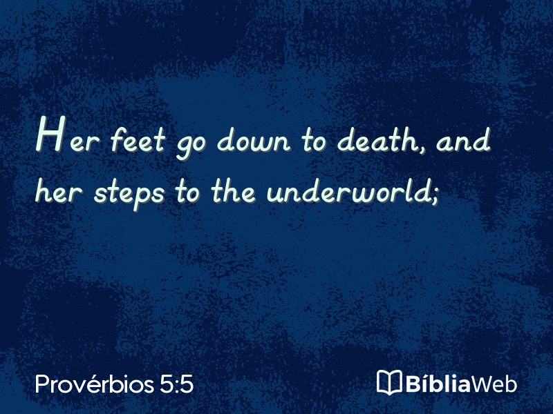 Provérbios 5:5 em imagem para compartilhar