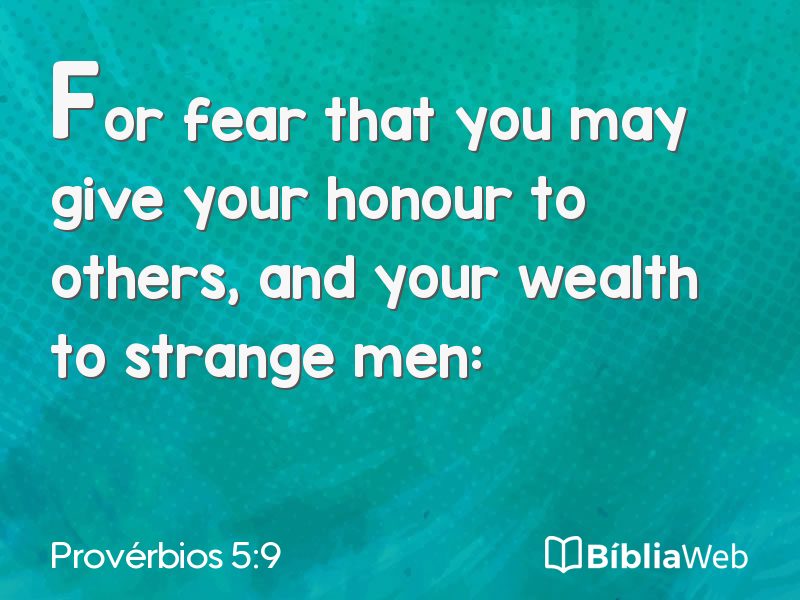 Provérbios 5:9 em imagem para compartilhar