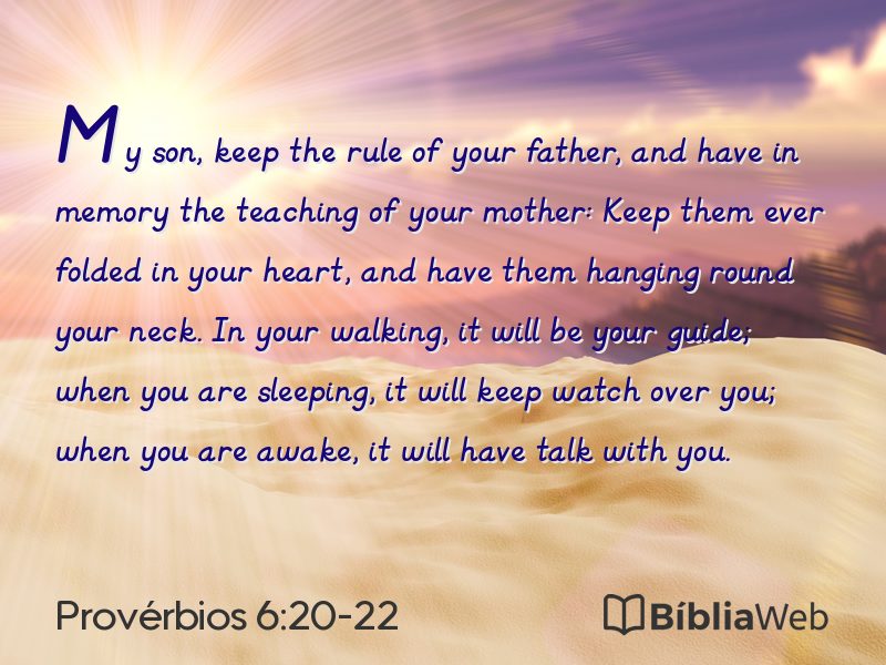 Provérbios 6:20-22 em imagem para compartilhar