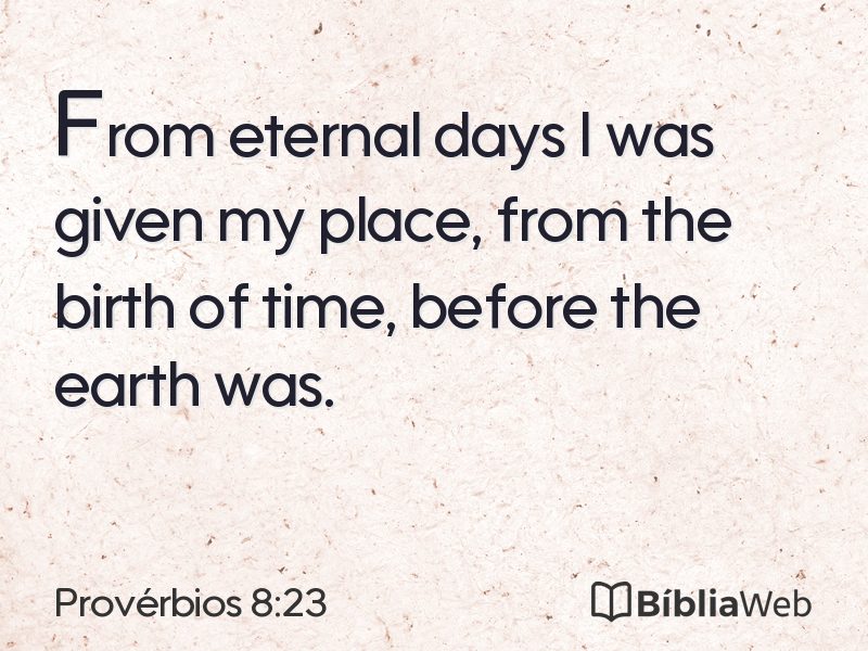 Provérbios 8:23 em imagem para compartilhar