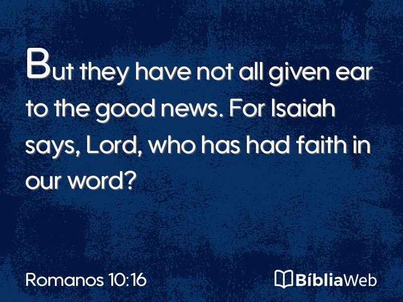 Romanos 10:16 em imagem para compartilhar