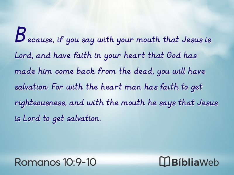 Romanos 10:9-10 em imagem para compartilhar