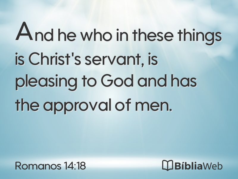 Romanos 14:18 em imagem para compartilhar