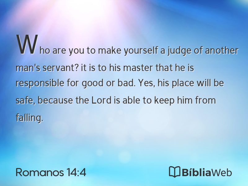 Romanos 14:4 em imagem para compartilhar
